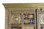 Giner y Colomer Armario 2 Puertas Madera Acacia Cerezo Detalles Azulejo Bronce Repujado 180x100x45 cm